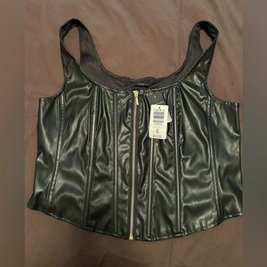 Torrid Faux Leather Zip Front Corset - Size 00 (10) - NWT